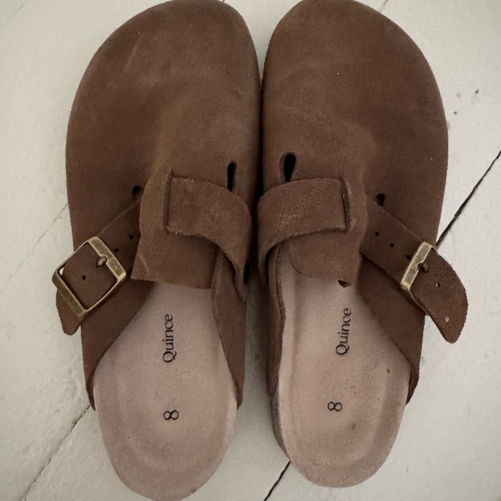 Quince Brown Suede Clog Mules